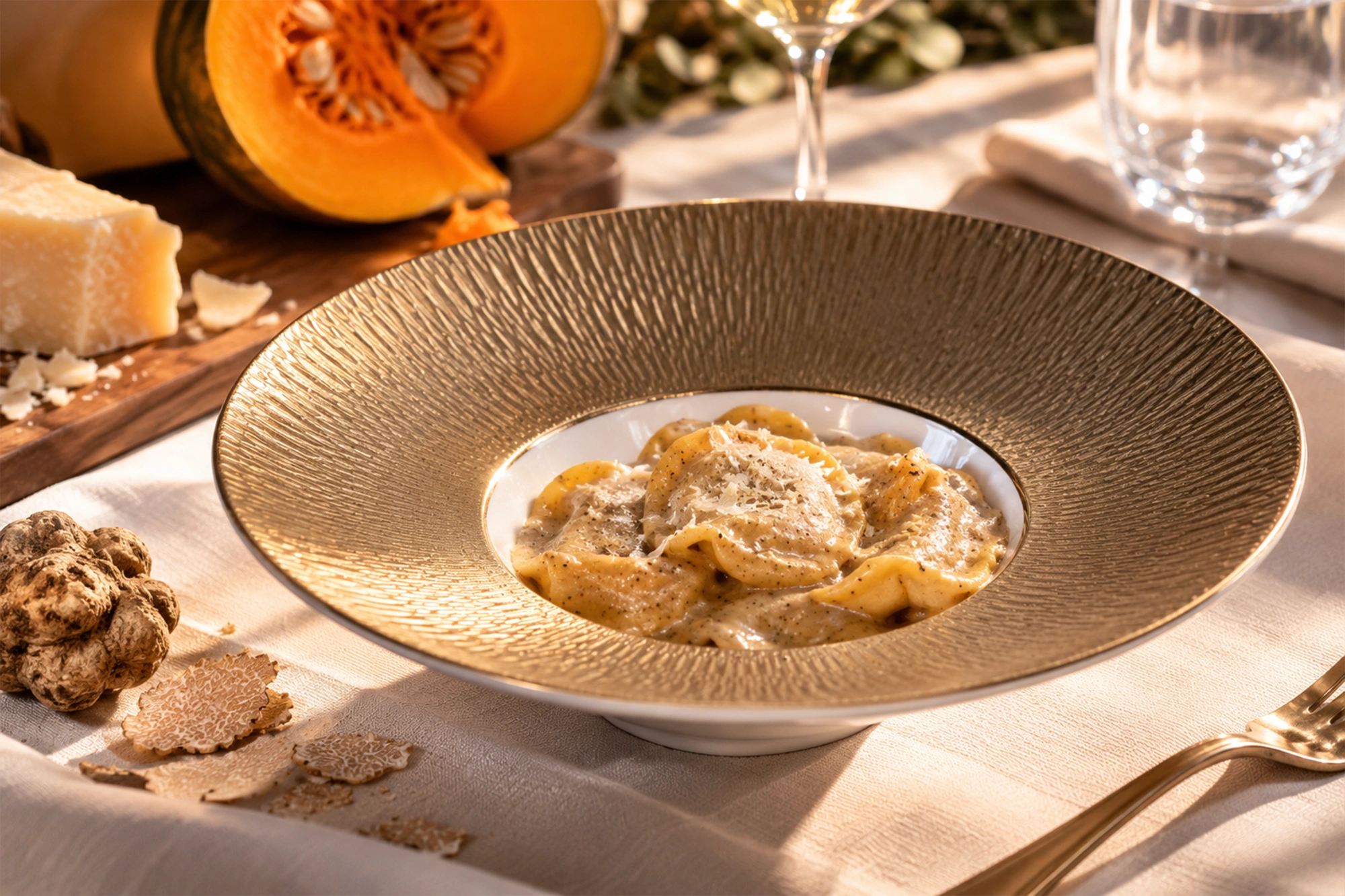 Tagliatelle con salsa cremosa e tartufo